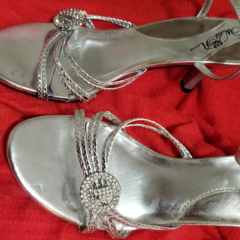 Wild Rose, Silver Embellished Heels